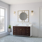 Summit Lane Larue 60-in Bright White/Cherry Undermount Single Sink Bathroom Vanity with White Quartz Top, SL60LRV, [FB248], MSRP: $2,599.00, Final Price: $899.99 + Tax