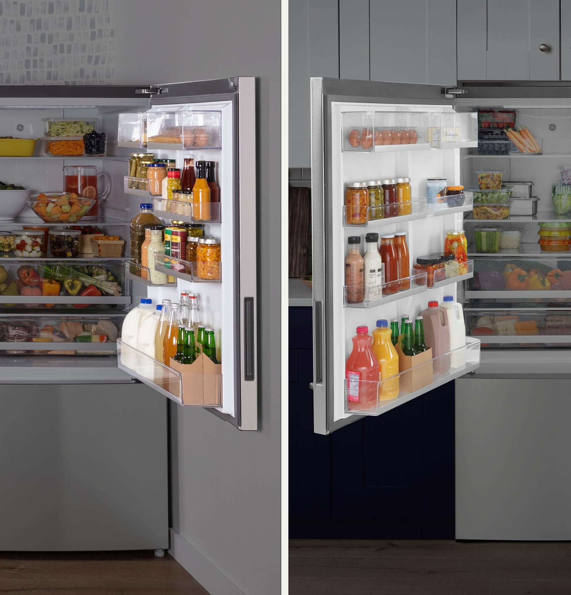 GE 17.7-cu ft Counter-Depth 31-in Wide Bottom-Freezer Refrigerator Fingerprint Resistant Stainless Steel ) ENERGY STAR Certified