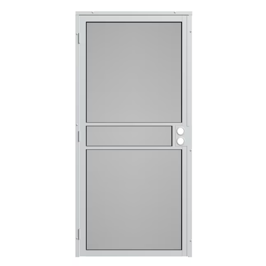 Gatehouse Pasadena 32-in x 81-in White Steel Surface Mount Security Door with Black Screen, 91904031 *JR24-7