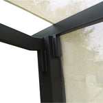 Style Selections 8-ft W x 10-ft L x 7-ft 8-in H Black frame, creamy white canopy Metal Freestanding Pergola with Canopy