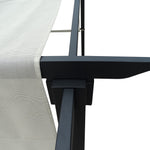 Style Selections 8-ft W x 10-ft L x 7-ft 8-in H Black frame, creamy white canopy Metal Freestanding Pergola with Canopy