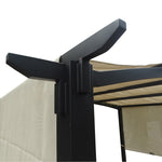 Style Selections 8-ft W x 10-ft L x 7-ft 8-in H Black frame, creamy white canopy Metal Freestanding Pergola with Canopy
