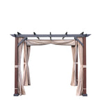 Alpine Reserve 10-ft W x 10-ft L x 7-ft 8-in H Wood grain posts,brown roof frame,light beige canopy,dark