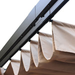 Alpine Reserve 10-ft W x 10-ft L x 7-ft 8-in H Wood grain posts,brown roof frame,light beige canopy,dark