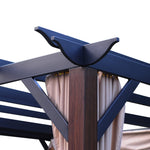 Alpine Reserve 10-ft W x 10-ft L x 7-ft 8-in H Wood grain posts,brown roof frame,light beige canopy,dark