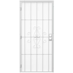 RELIABILT Magnum 36-in x 81-in White Steel Surface Mount Universal/Reversible Security Door with Black Screen and Double Bore, 91824032-RB  #5279692 *JR2509, Retail: $179.00, FINAL PRICE: $99.99 + TAX