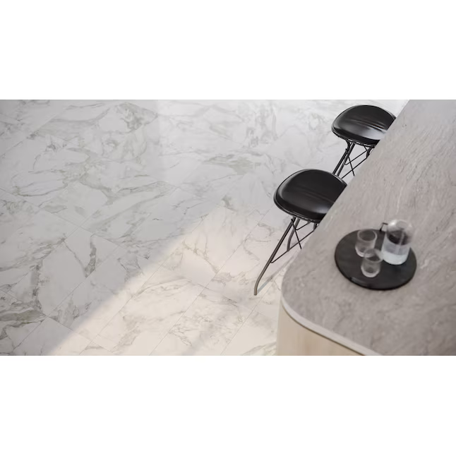Satori Bianco Palazzo 12-in x 24-in Polished Porcelain Floor and Wall Tile, 8.7 mm, 8 pcs, 61.60 lbs, 15.5 sf, 1001-0370-0  #5081738 *JR2510, Retail: $1.99/sf, $30.85/box, FINAL PRICE: $1.29/sf, $20.00/bx + TAX
