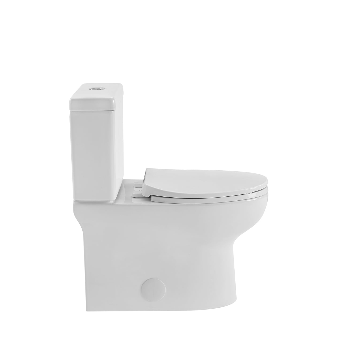 ELLAI White Elongated Chair height 12-in Rough-In 1.6 GPF Dual Flush 2-piece Toilet
