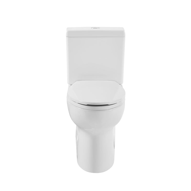 ELLAI White Elongated Chair height 12-in Rough-In 1.6 GPF Dual Flush 2-piece Toilet