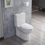 ELLAI White Elongated Chair height 12-in Rough-In 1.6 GPF Dual Flush 2-piece Toilet