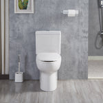 ELLAI White Elongated Chair height 12-in Rough-In 1.6 GPF Dual Flush 2-piece Toilet
