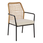 Origin 21 Clairmont Set of 4 Wicker Black Steel Frame Stationary Dining Chair with Cream Cushioned Seat, LG-22028-DC 5106704 *HD2509, Retail: $386.00, FINAL PRICE: $249.99 + TAX