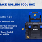 Kobalt CASESTACK 21.5-in W x 26.7-in H x 17.2-in D Black Plastic Rolling Tool Box
