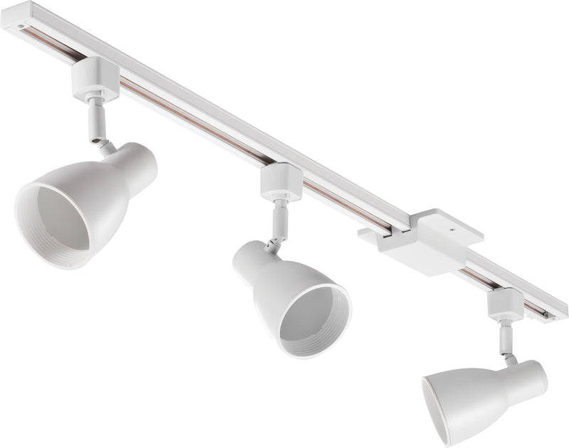 Lithonia Lighting LTKNSTBF Series Track Kit 44.0-in 3 -Light Matte White Integrated Traditional Linear Track Lighting Kit with Step Pivoting Heads
