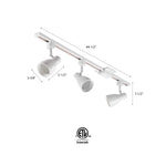 Lithonia Lighting LTKNSTBF Series Track Kit 44.0-in 3 -Light Matte White Integrated Traditional Linear Track Lighting Kit with Step Pivoting Heads