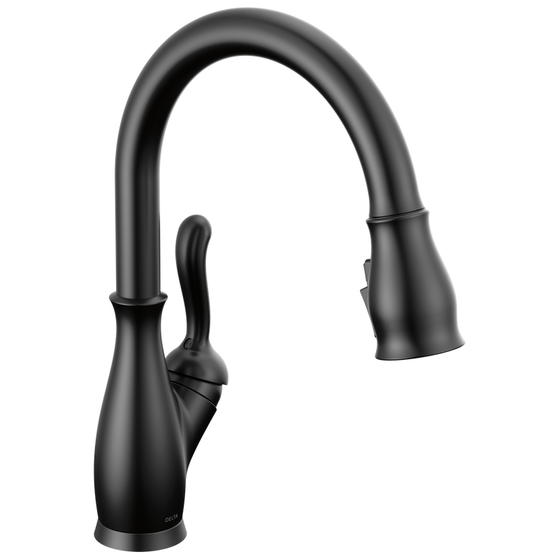 Delta Leland Single Handle Pull-Down Kitchen Faucet with ShieldSpray Technology in Matte Black, 9178-BL-DST, MRSP: $642, FINAL PRICE: $ + TAX