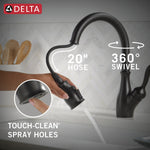 Delta Leland Single Handle Pull-Down Kitchen Faucet with ShieldSpray Technology in Matte Black, 9178-BL-DST, MRSP: $642, FINAL PRICE: $ + TAX