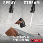 Delta Leland Single Handle Pull-Down Kitchen Faucet with ShieldSpray Technology in Matte Black, 9178-BL-DST, MRSP: $642, FINAL PRICE: $ + TAX
