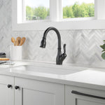 Delta Leland Single Handle Pull-Down Kitchen Faucet with ShieldSpray Technology in Matte Black, 9178-BL-DST, MRSP: $642, FINAL PRICE: $ + TAX
