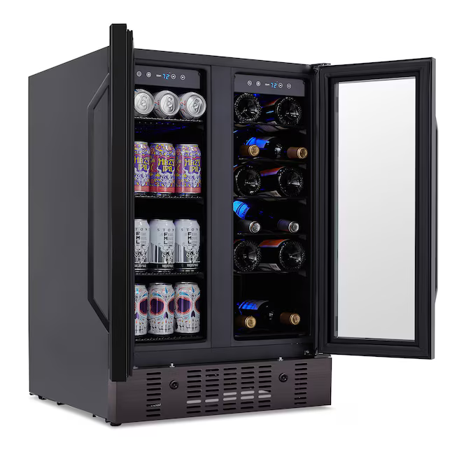 NewAir 23.43-in W 18-Bottles Black Stainless Steel Dual Zone Cooling Built-in/Freestanding Indoor Wine Cooler, NWB076BS00 *JR2508, Retail: $1,109.99, FINAL PRICE: $629.99 + TAX