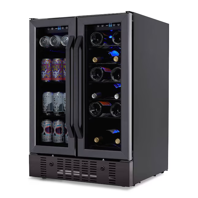NewAir 23.43-in W 18-Bottles Black Stainless Steel Dual Zone Cooling Built-in/Freestanding Indoor Wine Cooler, NWB076BS00 *JR2508, Retail: $1,109.99, FINAL PRICE: $629.99 + TAX