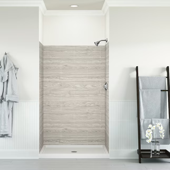 allen + roth Driftwood Glue Up Alcove Shower Panel Kit, SW4834DR  3492137 *HD2406 [FB113]