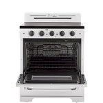 UNIQUE Classic Retro by Unique Classic Retro 30-in Glass Top 5 burners 3.9-cu ft Convection Oven Freestanding Electric Range with WipeClean Coating ( Marshmallow White )