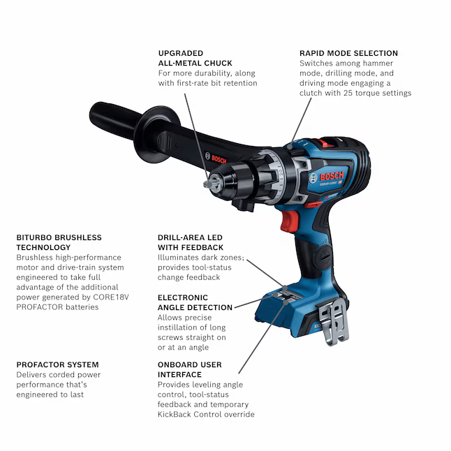 Bosch 1/2-in 18-volt Variable Speed Brushless Cordless Hammer Drill (Battery and Charger Not Included), GSB18V-1330CN *JR2601, Retail: $249.00, FINAL PRICE: $149.99 + TAX
