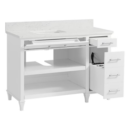 Alpine Reserve Brookview ADA 48-in White Undermount Single sink Bathroom Vanity with Carrara Engineered Marble Top, 1789VADA-48-201-925-UM, FINAL PRICE: $599.99 + Tax