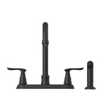 Project Source Laural Matte Black Double Handle Deck-mount Kitchen Faucet (Includes Side Sprayer), RETAIL: $99.00, FINAL PRICE: $54.99 + TAX