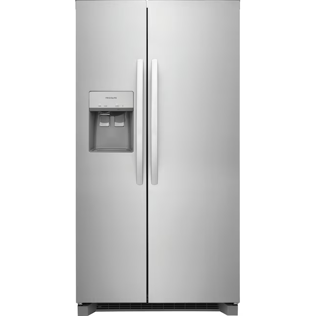Frigidaire 22.3-cu ft Counter-Depth 36-in Side-by-Side Refrigerator with Ice Maker + Water and Ice Dispenser (Stainless Steel), FRSC2333AS/A *JR2511, Retail: $1,599.00, FINAL PRICE: $949.99 + TAX