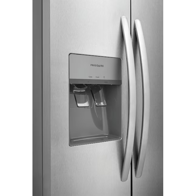 Frigidaire 22.3-cu ft Counter-Depth 36-in Side-by-Side Refrigerator with Ice Maker + Water and Ice Dispenser (Stainless Steel), FRSC2333AS/A *JR2511, Retail: $1,599.00, FINAL PRICE: $949.99 + TAX