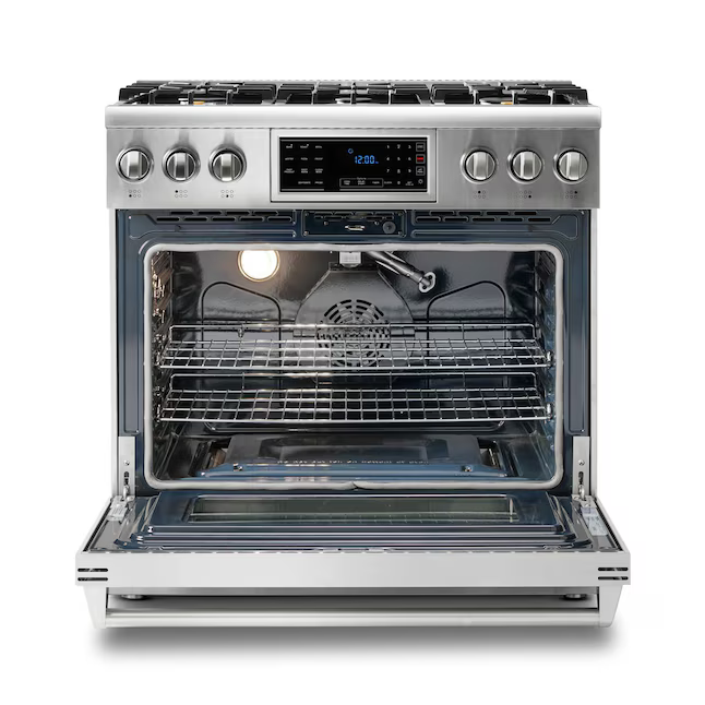 Thor Kitchen 36-in 6 burners 6-cu ft Air Fry Convection Oven Freestanding Liquid Propane Gas Range (Stainless Steel), TRG3601LP *JR2512, Retail: $5,199.00, FINAL PRICE: $2,699.99 + TAX