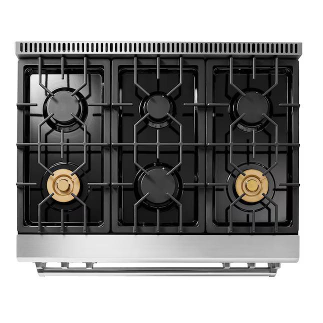 Thor Kitchen 36-in 6 burners 6-cu ft Air Fry Convection Oven Freestanding Natural Gas Range (Stainless Steel), TRG3601 *JR2510, Retail: $4,999.00, FINAL PRICE: $3,199.99 + TAX