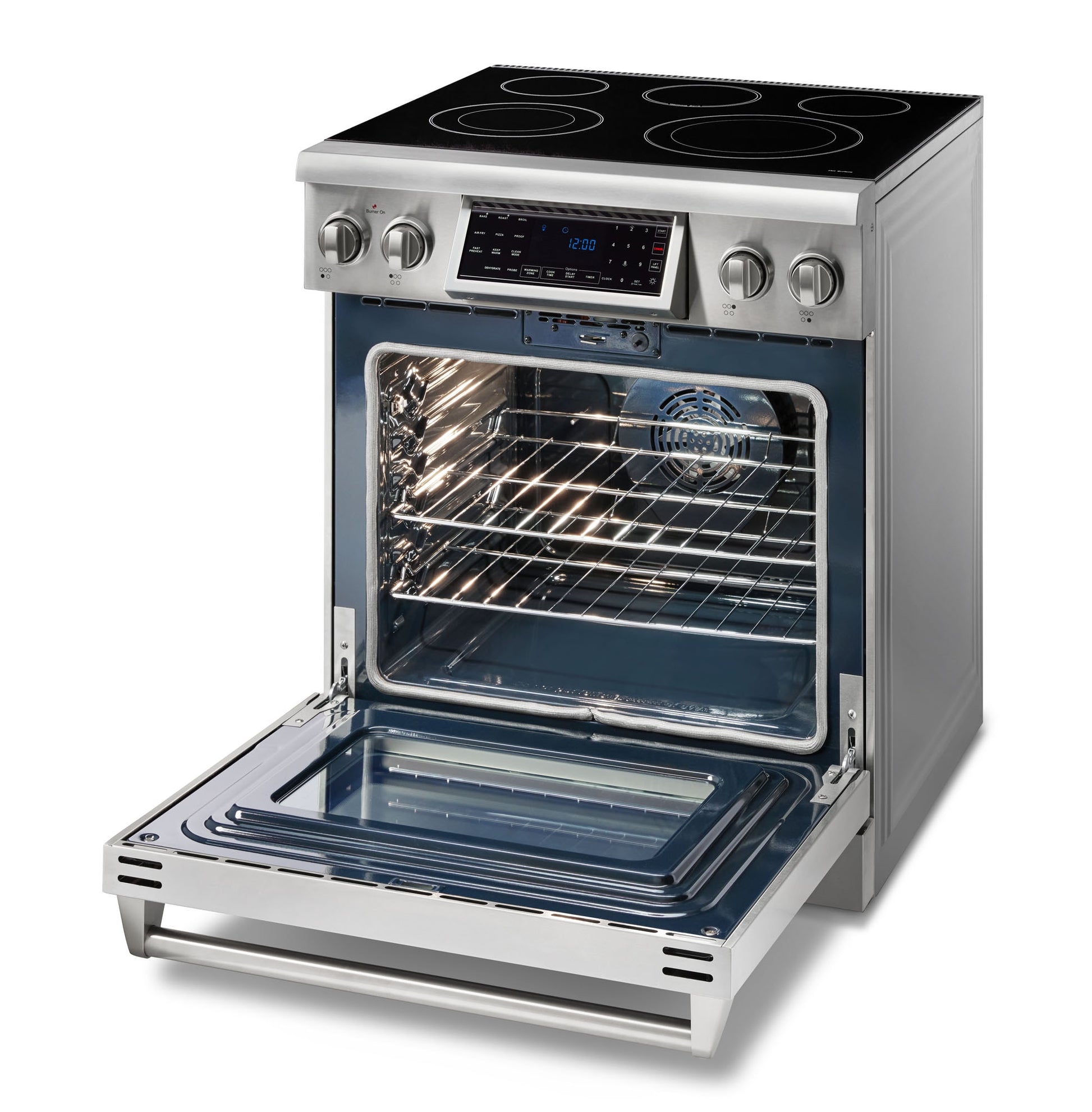 Thor Kitchen 30-in Glass Top 5 burners 4.55-cu ft Air Fry Convection Oven Freestanding Electric Range Stainless steel )