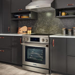Thor Kitchen 30-in Glass Top 5 burners 4.55-cu ft Air Fry Convection Oven Freestanding Electric Range Stainless steel )