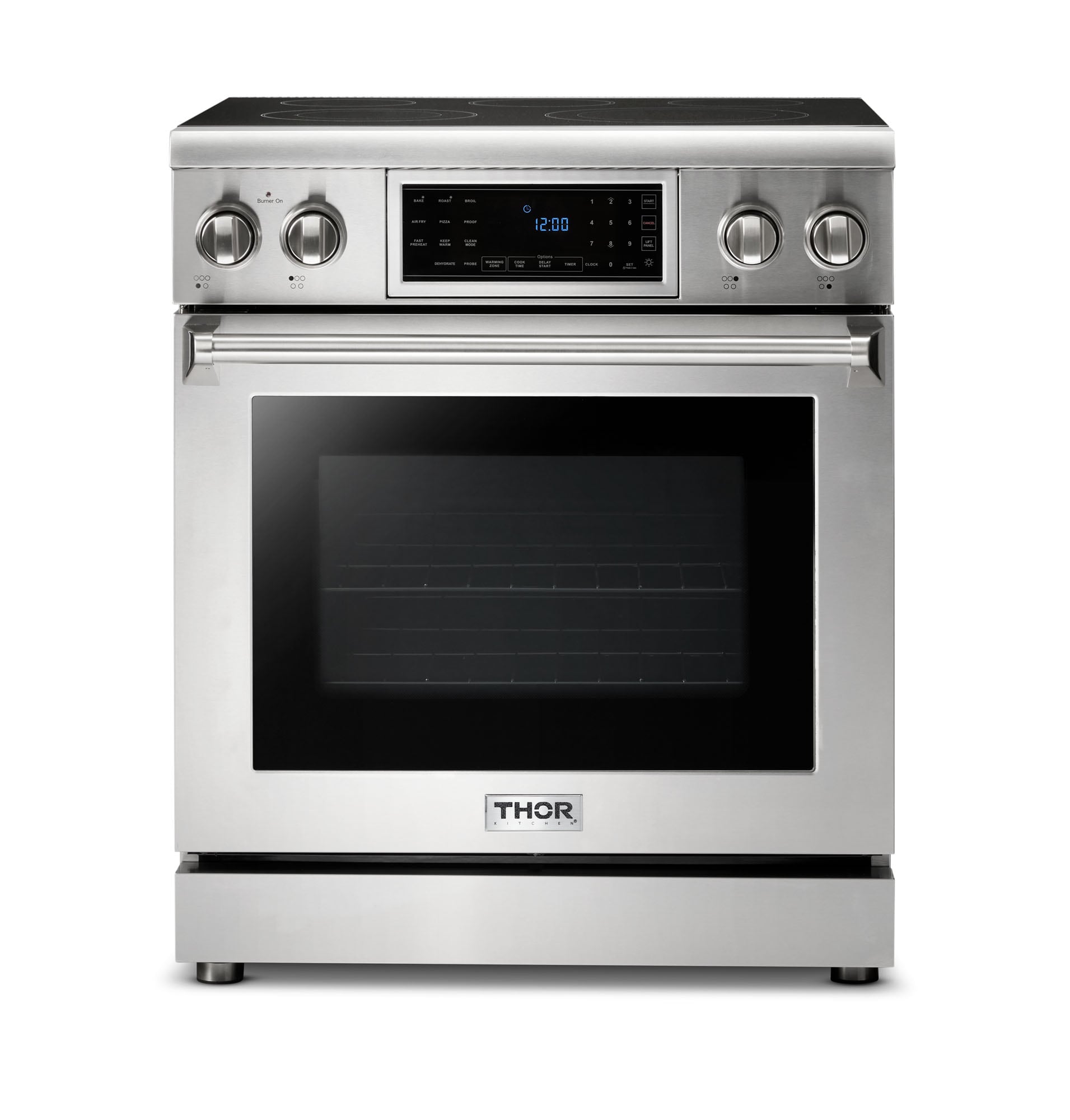 Thor Kitchen 30-in Glass Top 5 burners 4.55-cu ft Air Fry Convection Oven Freestanding Electric Range Stainless steel )