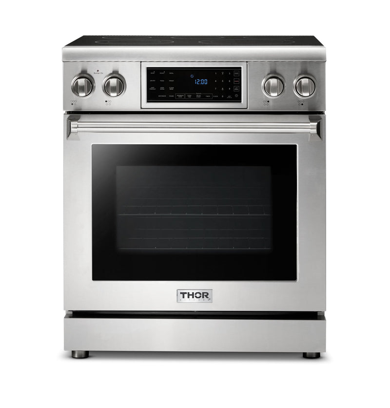 Thor Kitchen 30-in Glass Top 5 burners 4.55-cu ft Air Fry Convection Oven Freestanding Electric Range Stainless steel )