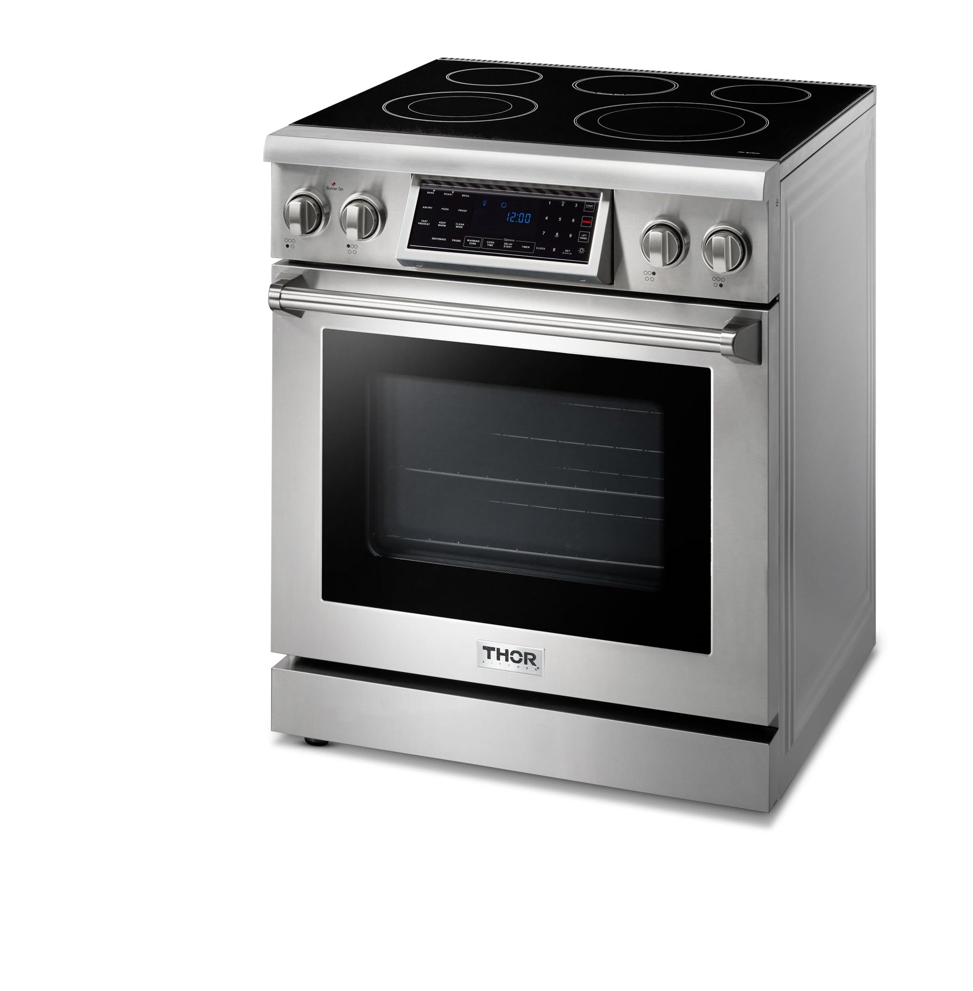 Thor Kitchen 30-in Glass Top 5 burners 4.55-cu ft Air Fry Convection Oven Freestanding Electric Range Stainless steel )