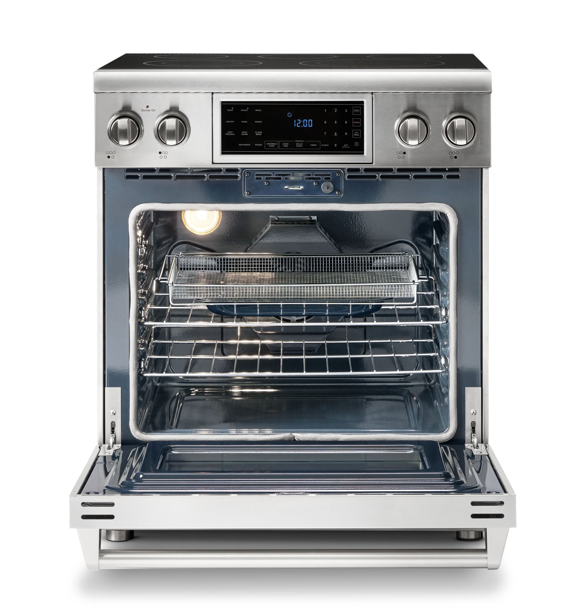 Thor Kitchen 30-in Glass Top 5 burners 4.55-cu ft Air Fry Convection Oven Freestanding Electric Range Stainless steel )