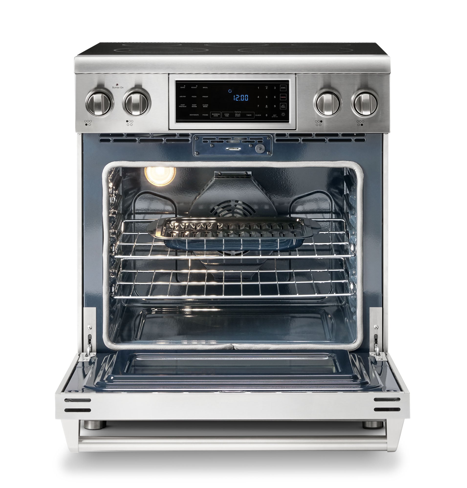Thor Kitchen 30-in Glass Top 5 burners 4.55-cu ft Air Fry Convection Oven Freestanding Electric Range Stainless steel )