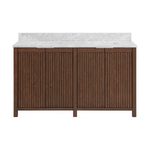 Frank Lloyd Wright USONIA 60-in Cherry Double Sink Bathroom Vanity with Natural Carrara Marble Top, 1601VA-60-295-900-UM, [FB275], FINAL PRICE: $1,299.99, CLEARANCED: $1,099.99 + Tax