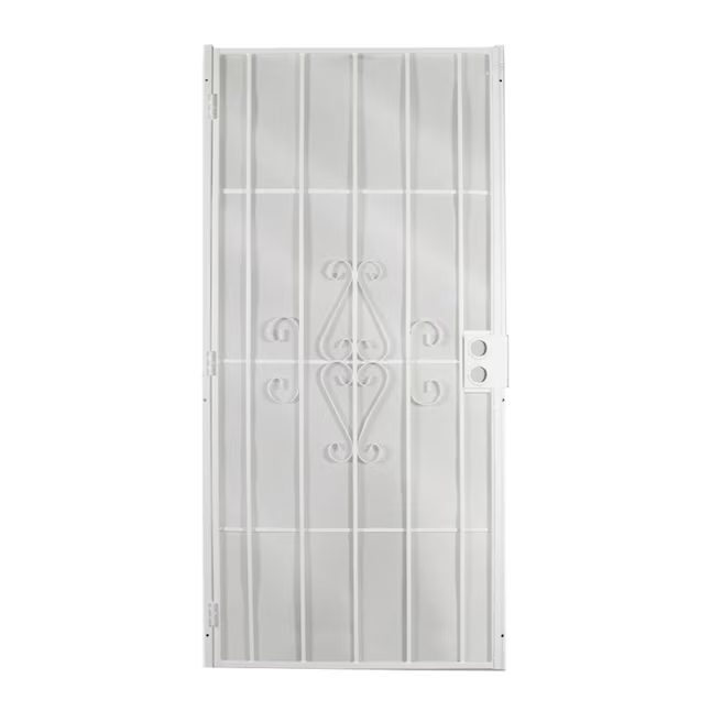 Gatehouse Magnum 36-in x 81-in White Steel Surface Mount Universal/Reversible Security Door with White Screen, 91824032  #386927 *JR2509, Retail: $156.00, FINAL PRICE: $89.99 + TAX