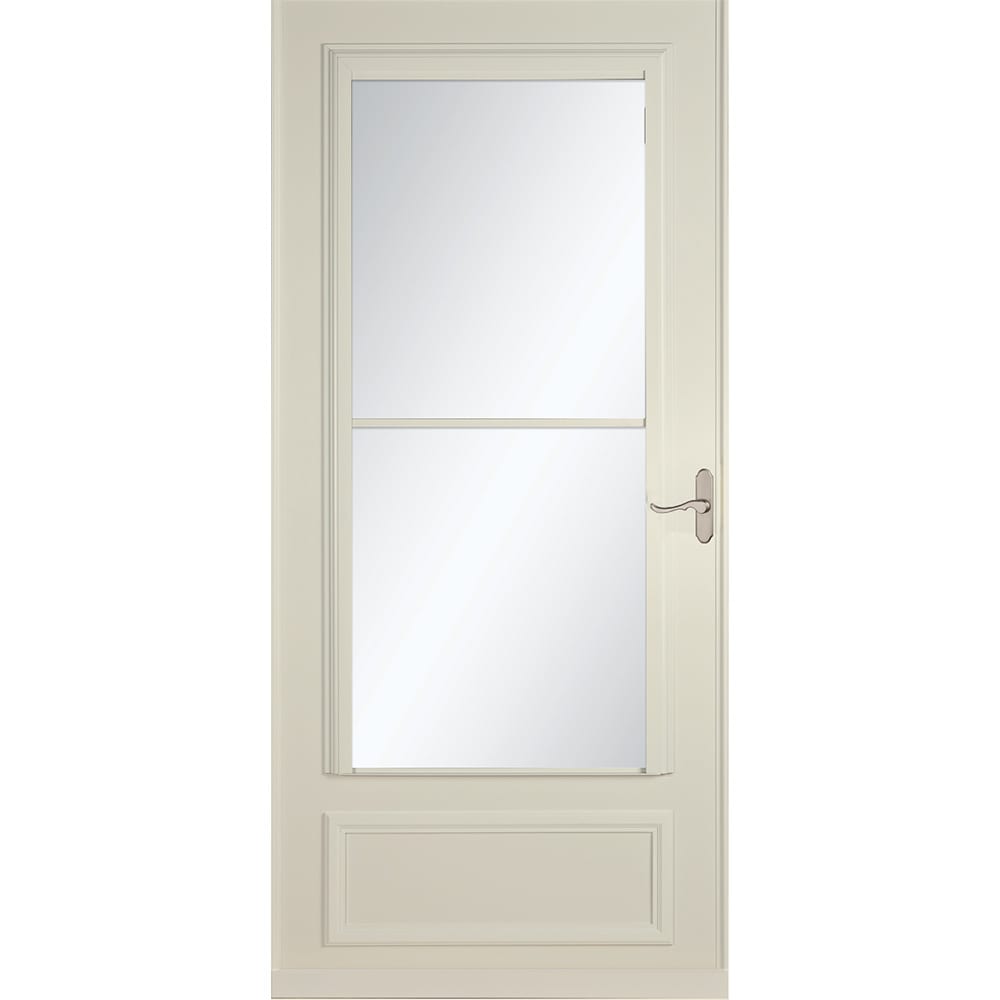 LARSON 40 Midview 36-in x 81-in Almond Wood core Reversible Hinge Storm Door with Retractable Screen