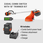 Husqvarna 330iKL 40-volt 18-in Straight Shaft Attachment Capable Battery String Trimmer 4 Ah (Battery Included) (Charger Included)