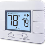 Aowel Non Programmable Thermostat for Home 1 Heat/ 1 Cool Single-Stage System, Temperature Control with Humidity Display (LCD White Backlit Screen)