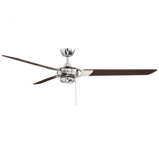 62-5085-3CN-109 Monfort 62-inch 3-Blade Ceiling Fan POLISHED NICKEL MSRP: $317 CLEARANCE DISCOUNT! LOC: Rug 4