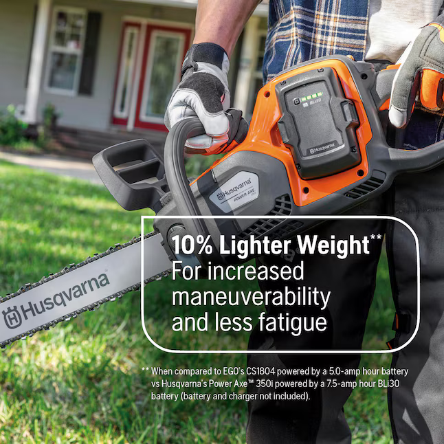 Husqvarna Power Axe 350i 40-volt 18-in Battery 7.5 Ah Chainsaw Battery + Charger Included, 970601202 #5203575  *JR2512, Retail: $479.99, FINAL PRICE: $349.99 + TAX