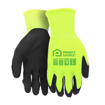 Project Source Large Yellow Polyurethane Dipped Polyester Gloves 3-Pairs, 69330 #5302687  *JR2512, Retail: $19.48, FINAL PRICE: $9.99 + TAX