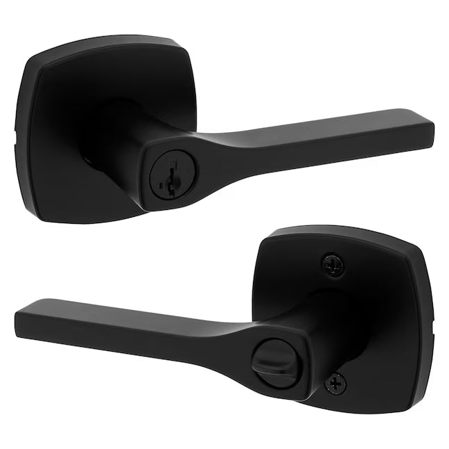 Kwikset Tripoli Matte Black Exterior Keyed Entry Door Handle ft. SmartKey Security, 740TPLMDT514SMTCPK4, FINAL PRICE: $29.99 + TAX